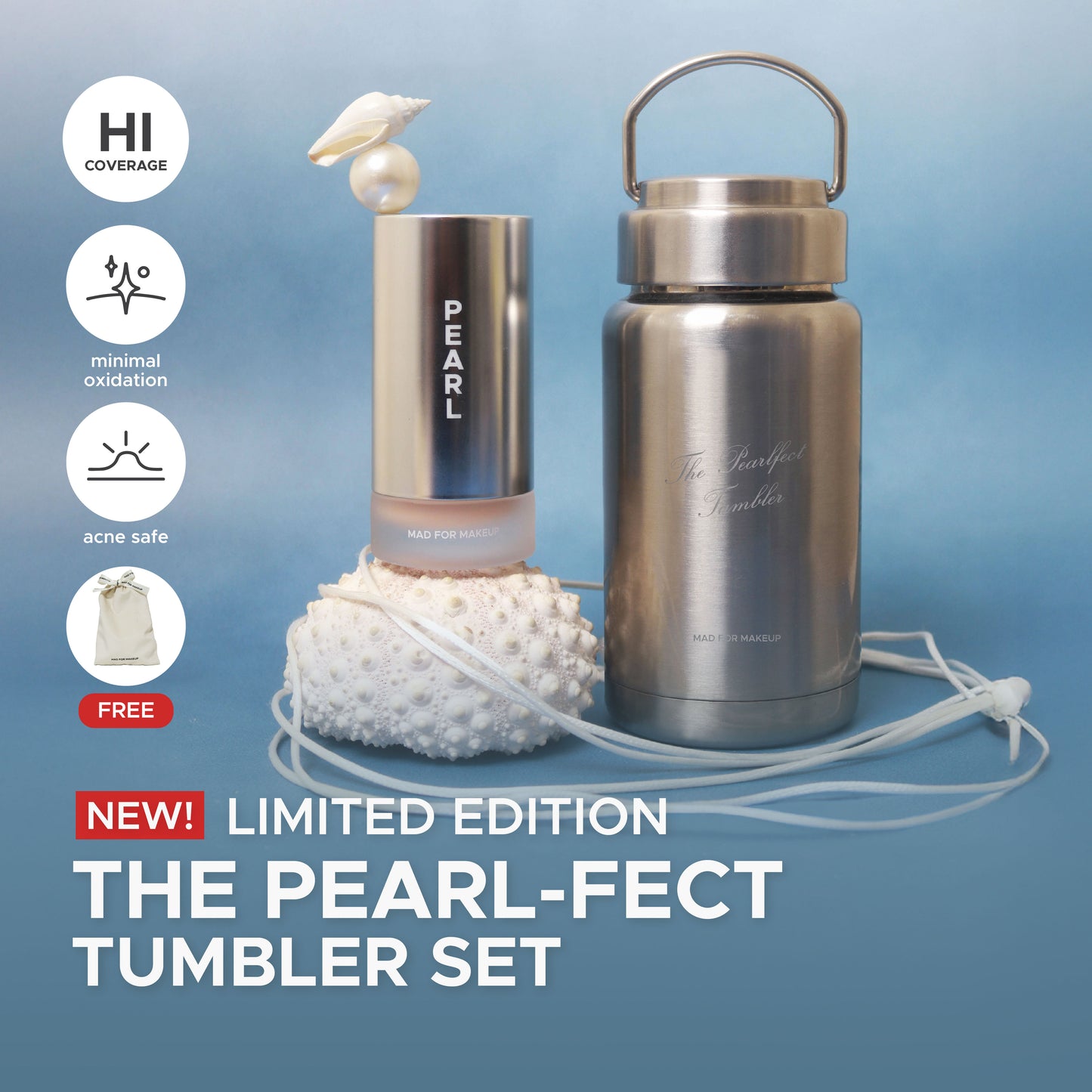 Mad For Makeup 8Hr Oil Control Pearl-Fect Cover Skintint : The Pearl-fect Tumbler Set Limited Bundle