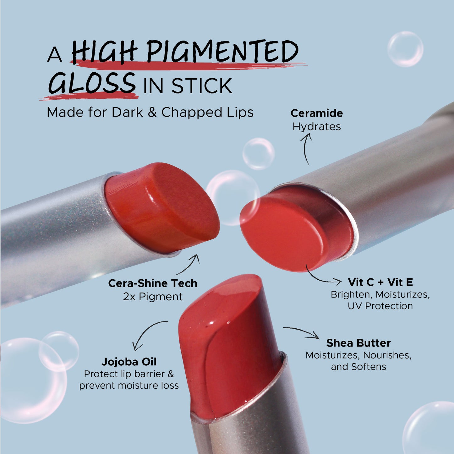 Ink Like Air Glasstick - 6hr Soft Stain + Made for Dark & Dry Lips