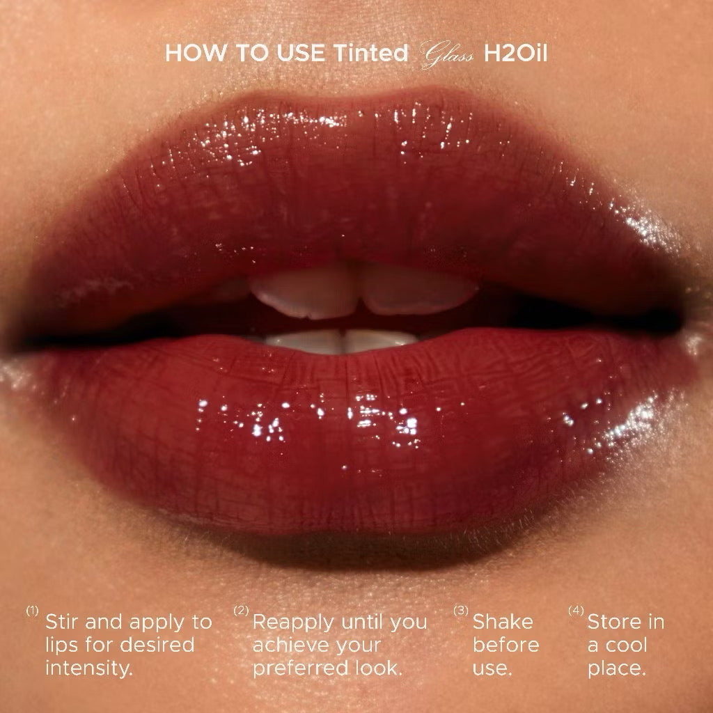 Holiday Set:  Tinted Glass H2Oil - 1st Lip Oil Glossy Cover Dark & Chapped Lips