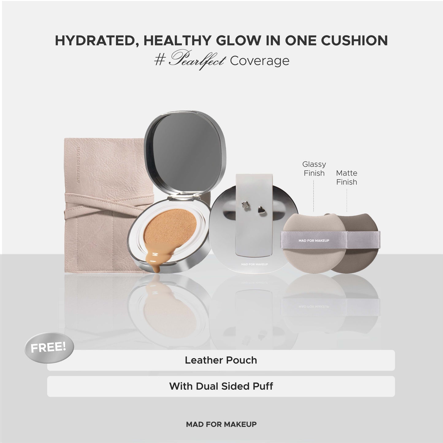 [FREE EMBOSS PO 3 DAYS] Mad For Makeup Pearlfect Cover Skin-Fit Cushion - Refill and Fullsize Coverage Cushion for Combination Skin