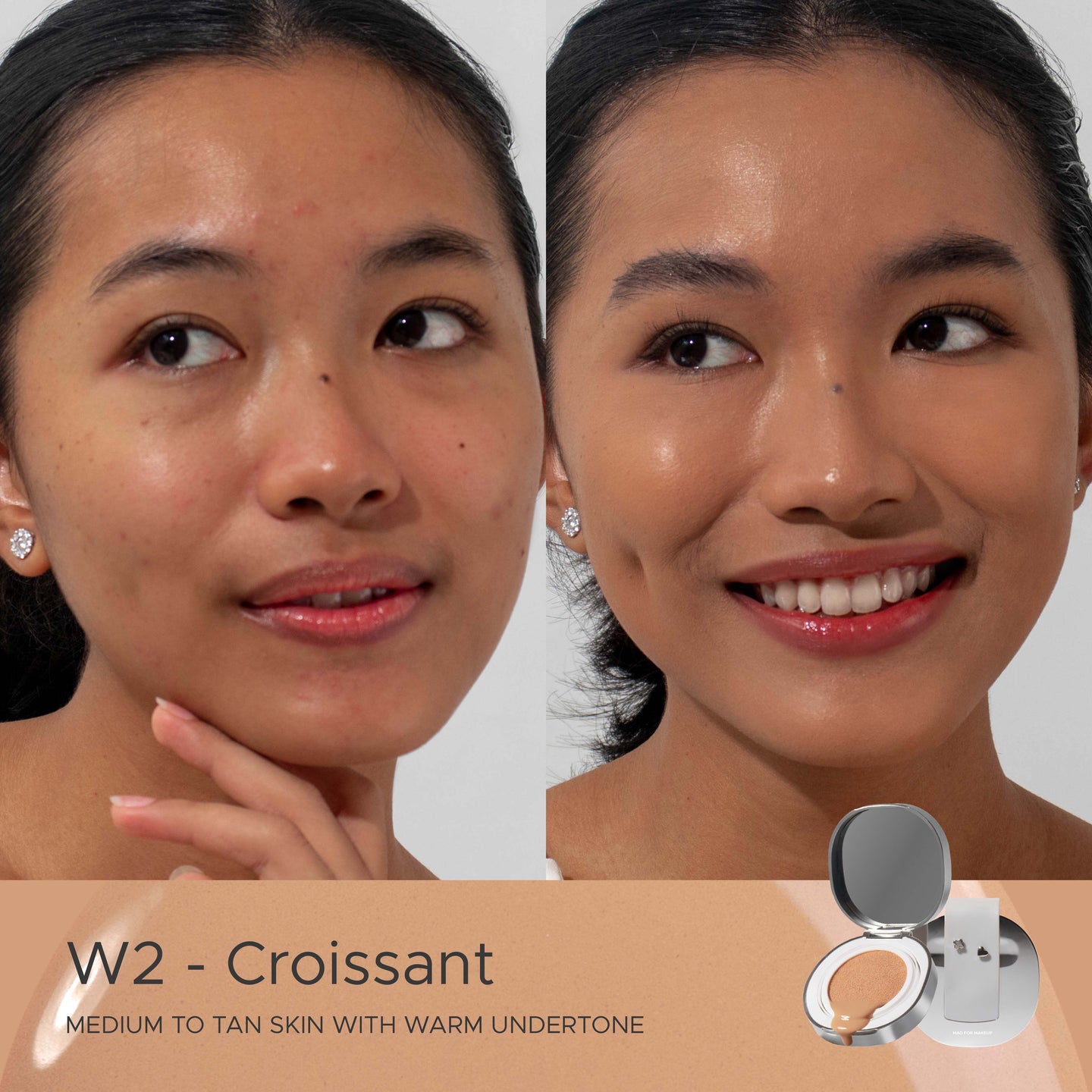 [FREE EMBOSS PO 3 DAYS] Mad For Makeup Pearlfect Cover Skin-Fit Cushion - Refill and Fullsize Coverage Cushion for Combination Skin